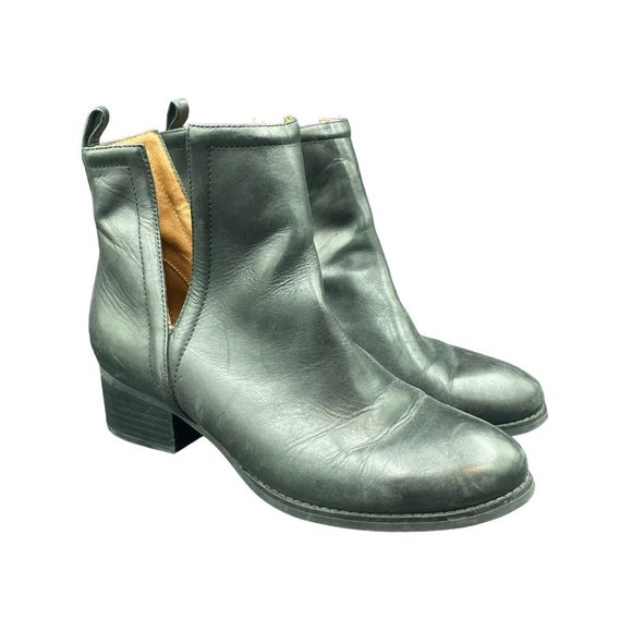 Jeffrey Campbell Oriley Bootie Women's 10 Black Leather Cutout Ankle Boot - Picture 1 of 8
